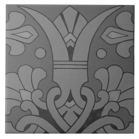 レプロヴィンテージ幾何学古代ギリシャフローラタイル タイル (正面)