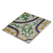 レプロ幾何スペインのアズレジョスブルーイエロータイル タイル (側面)