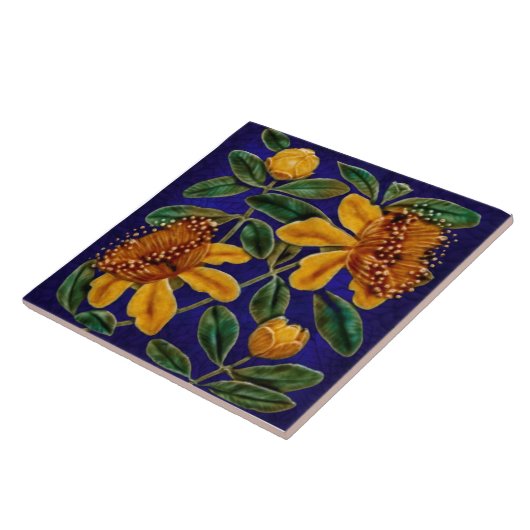 レプロ素晴らし鮮やかレリーフ、 浮き彫りフェイクマジョリカ タイル (側面)