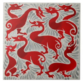 レプロ·デ·モルガン·レッド·ラスター+シルバー·ファンタスティック·アヒル タイル