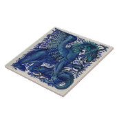 レプロWm De Morgan Blue母チャイルドドラゴン タイル (側面)