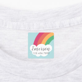 レベカラフルルにレインボーキッズアイロン ラベル