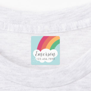 レベカラフルルにレインボーキッズアイロン ラベル
