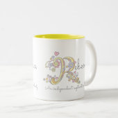 レベッカの装飾的な名前および意味マグ ツートーンマグカップ (正面右)