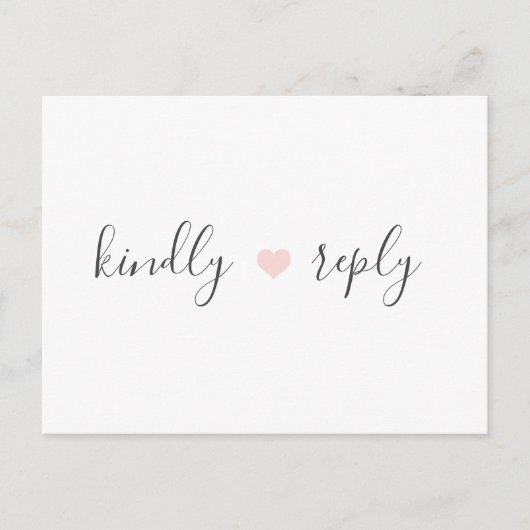 レベッカシンプルエレガント食事チョイスRSVP結婚の ポストカード (正面)