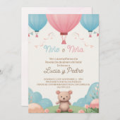 レベラシオン・デ・ジェネロスペインの- Gender Reveal 招待状 (正面/裏面)