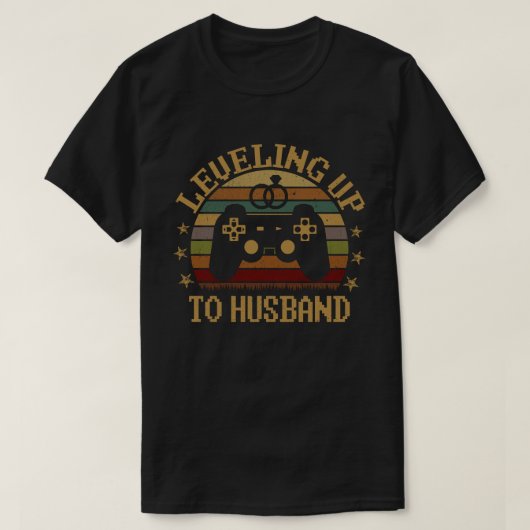 レベリングを夫の新郎に合わせるビデオゲーム Tシャツ (デザイン正面)