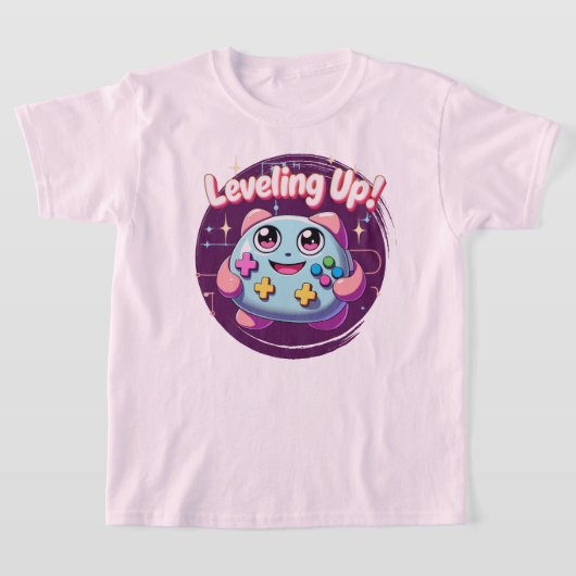 レベリング!可愛いゲームコントローラかわいいT型 Tシャツ (レイダウン)