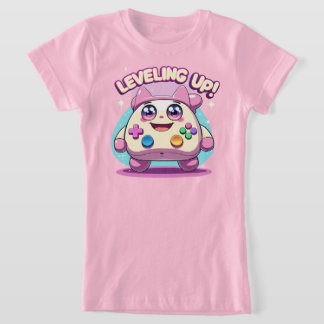 レベリング！可愛いゲームコントローラかわいいT型 Tシャツ