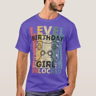 レベルのロック解除されたビデオゲームのギフト誕生日女の子 Tシャツ