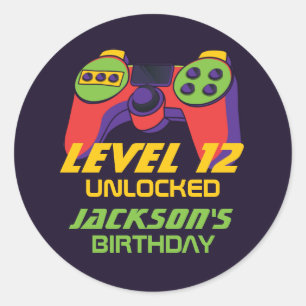 レベルのロック解除されたビデオゲー10代のムゲーマー誕生日 ラウンドシール