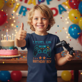 レベルアップお誕生日おめでとうボーイゲーマー キッズTシャツ Tシャツ