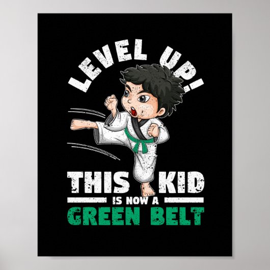 レベルアップこの子は今グリーンベルト空手 ポスター (正面)
