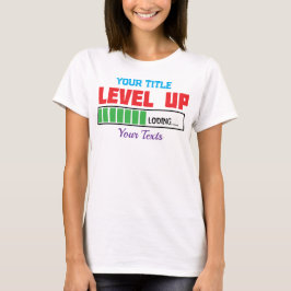 レベルアップのテキストと緑色の進行状況バー Tシャツ