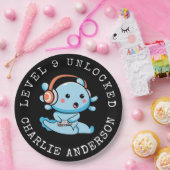 レベルアップアクソロトル誕生日 ペーパープレート (パーティー)