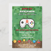 レベルアップアーケードゲーム誕生日パーティーの招待 招待状 (正面)