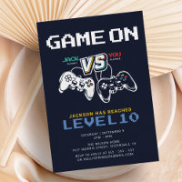 レベルアップカラフルゲーマーボーイズのビデオゲーム誕生日