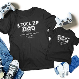 レベルアップゲーマーパパ子Next Genプレーヤーマッチング トドラーTシャツ