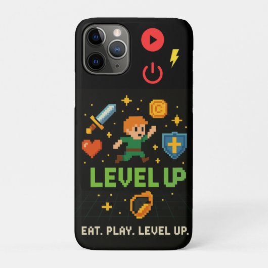 レベルアップゲーマーiPhone 11 Proケース - レトロピクセル Case-Mate iPhoneケース (裏)