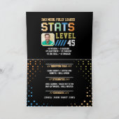 レベルアップパパゲーマープレーヤーの統計と写真誕生日 カード (内部)