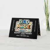 レベルアップパパゲーマープレーヤーの統計と写真誕生日 カード (正面)