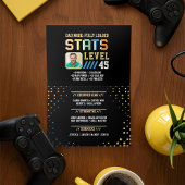 レベルアップパパゲーマープレーヤーの統計と写真誕生日 カード