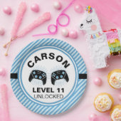 レベルアップパーソナライズされたゲーマーパーティー誕生日 ペーパープレート (パーティー)