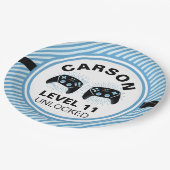 レベルアップパーソナライズされたゲーマーパーティー誕生日 ペーパープレート (アングル)