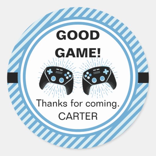 レベルアップパーソナライズされたゲーマーパーティー誕生日 ラウンドシール (正面)