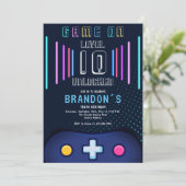 レベルアップビデオゲームコントローラ任意の年の誕生日 招待状 (スタンド正面)