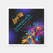 レベルアップビデオゲームコントローラ誕生日 スタンダードカクテルナプキン (正面)