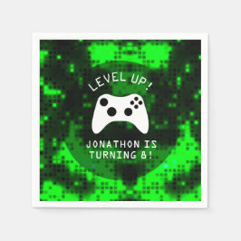 レベルアップビデオゲームトラック誕生日パーティー スタンダードカクテルナプキン