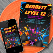 レベルアップビデオゲーム誕生日招待状 招待状