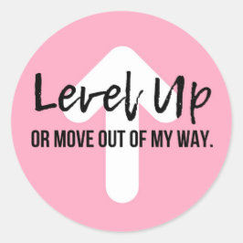 レベルアップピンク自信ステッやる気を起こさせるカー ラウンドシール