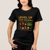 レベルアップホリデー - ゲーマークリスマスローディング トライブレンドTシャツ (正面)