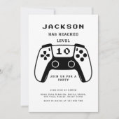 レベルアップモダンゲーマーボーイズ誕生日パーティー 招待状 (正面)