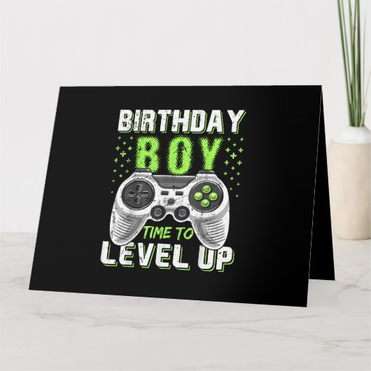 レベルアップ誕生日ボーイビデオゲーム カード (正面)