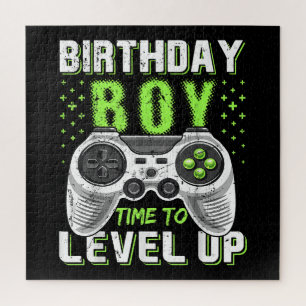 レベルアップ誕生日ボーイビデオゲーム ジグソーパズル