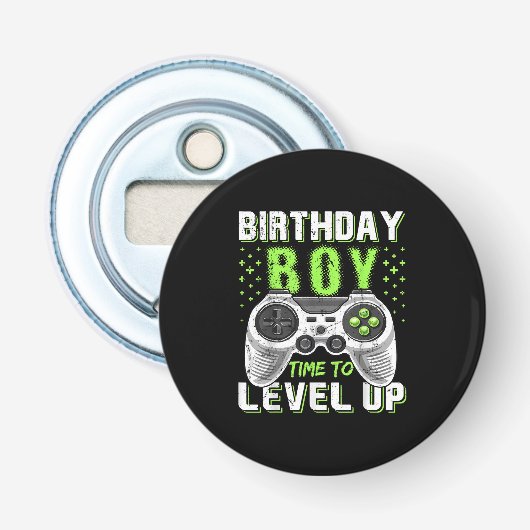レベルアップ誕生日ボーイビデオゲーム 栓抜き (正面)