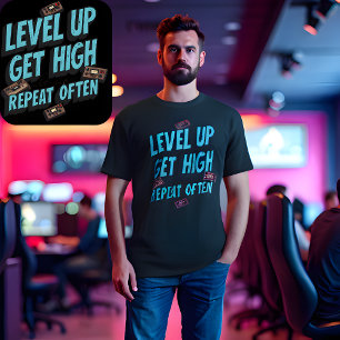 レベルアップ頻繁にハイリピートを取得 – おもしろいレトロゲーマー Tシャツ