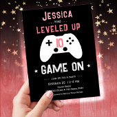 レベルアップ10誕生日ガールゲーマー招待状 招待状