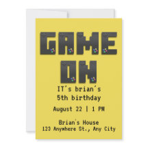 レベルアップ！エピックビデオゲーム誕生日招待状