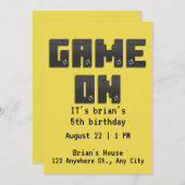 レベルアップ！エピックビデオゲーム誕生日招待状 招待状 (正面/裏面)