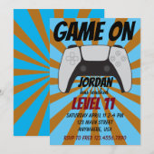 レベルアップ!ゲーマーの誕生日パーティーへようこそ 招待状 (正面/裏面)