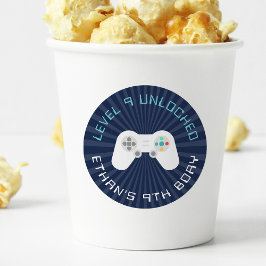 レベルアップ |ゲーマーテーマパーソナライズされた誕生日 ラウンドシール