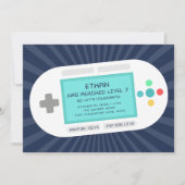 レベルアップ | ゲーマーテーマ子供の誕生日パーティー 招待状 (正面)