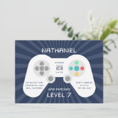 レベルアップ |ゲーマーテーマ誕生日パーティー 招待状 (スタンド正面)