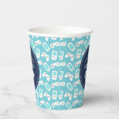 レベルアップ |ゲーマーパターンパーソナライズされた誕生日 紙コップ (右)