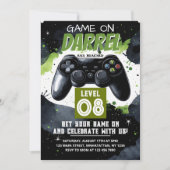 レベルアップ ゲーマー 誕生日 招待状 (正面)