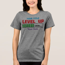 レベルアップ テキスト 緑の進行状況バー トライブレンドTシャツ